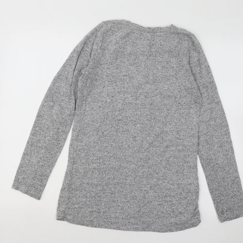 NEXT Womens Grey Round Neck Viscose Pullover Jumper Size 10