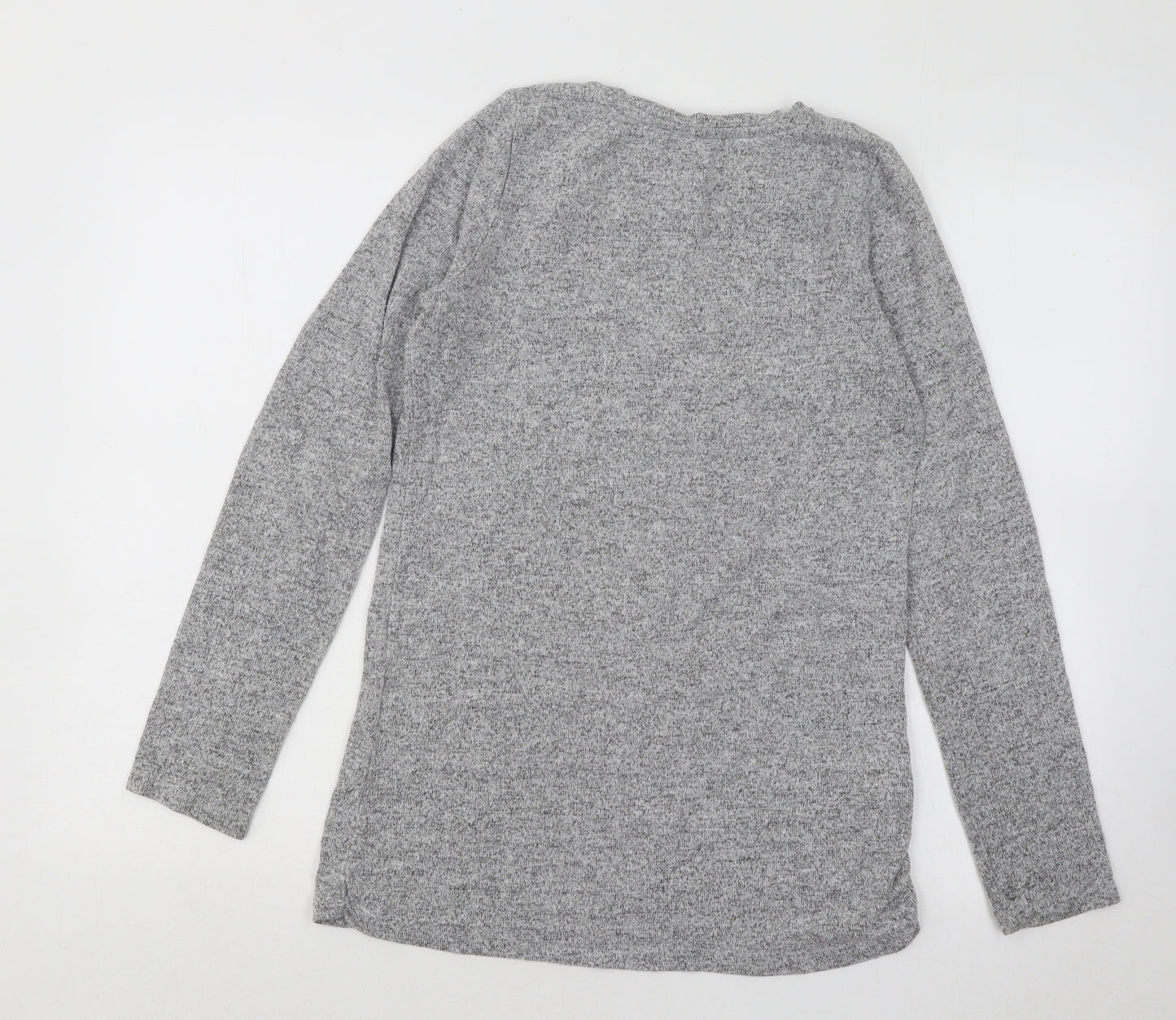 NEXT Womens Grey Round Neck Viscose Pullover Jumper Size 10