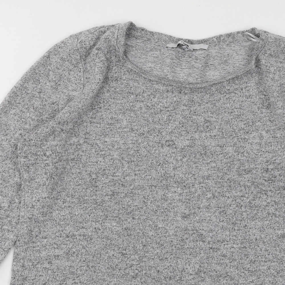 NEXT Womens Grey Round Neck Viscose Pullover Jumper Size 10