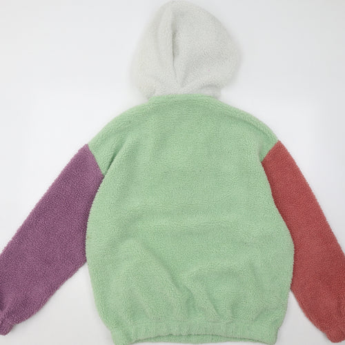 ASOS Womens Multicoloured Colourblock Polyester Pullover Hoodie Size M Zip - Atlanta