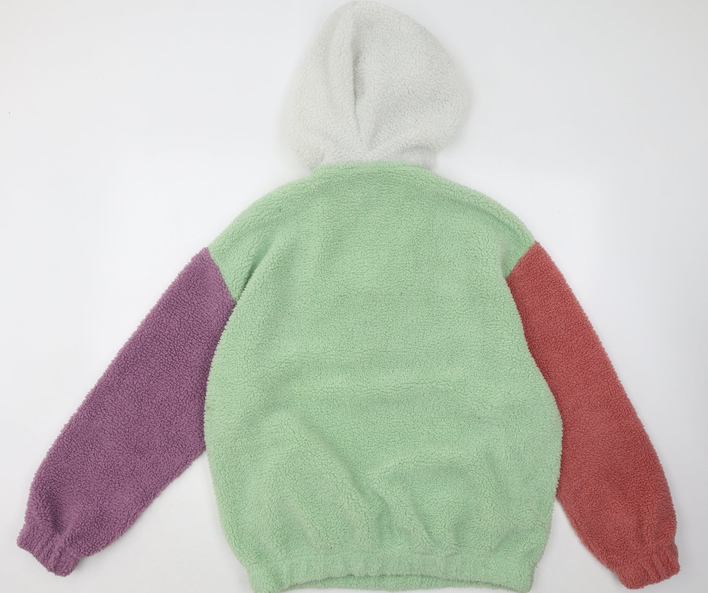 ASOS Womens Multicoloured Colourblock Polyester Pullover Hoodie Size M Zip - Atlanta