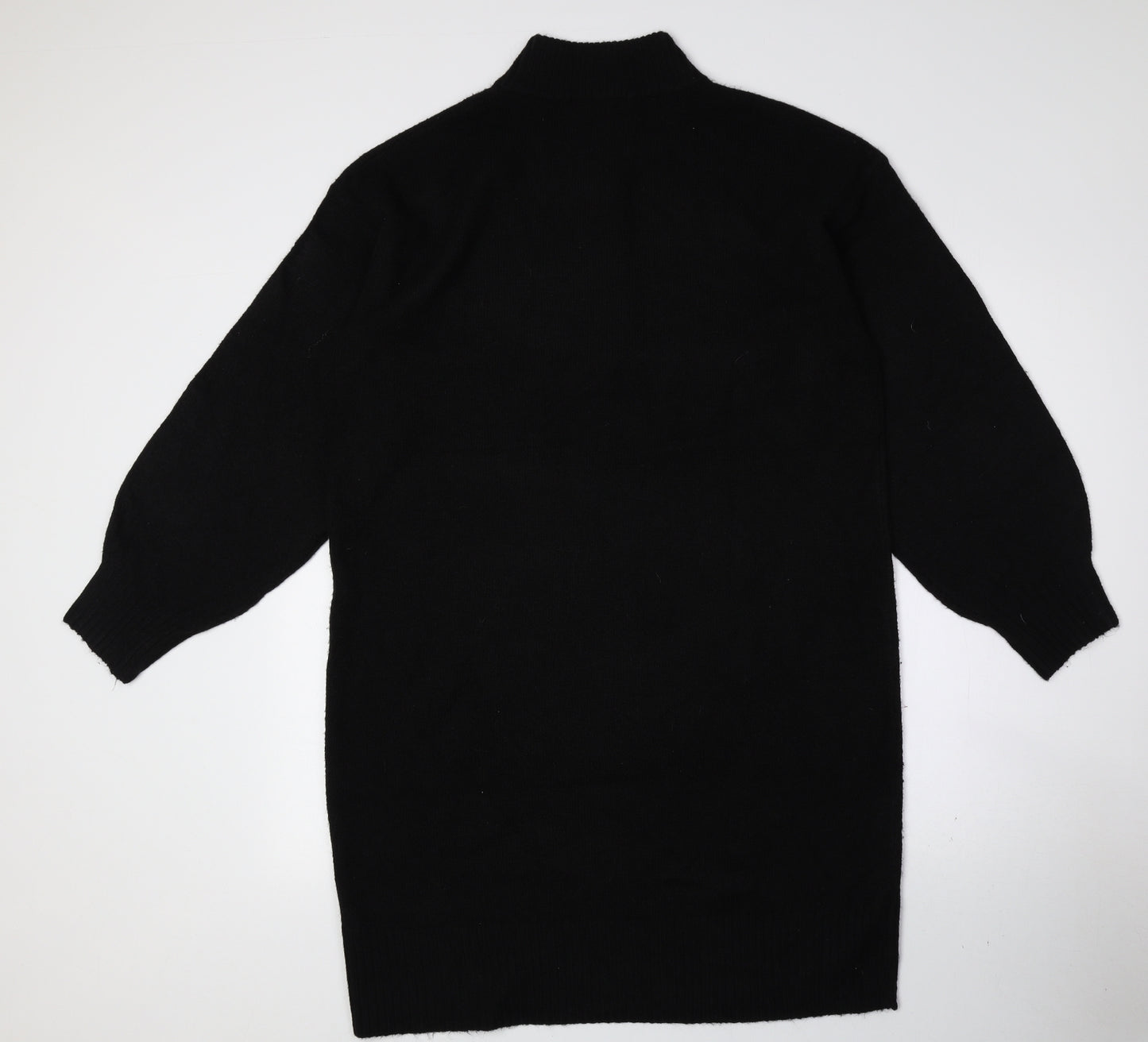 George Womens Black Polyester Jumper Dress Size 12 High Neck Zip