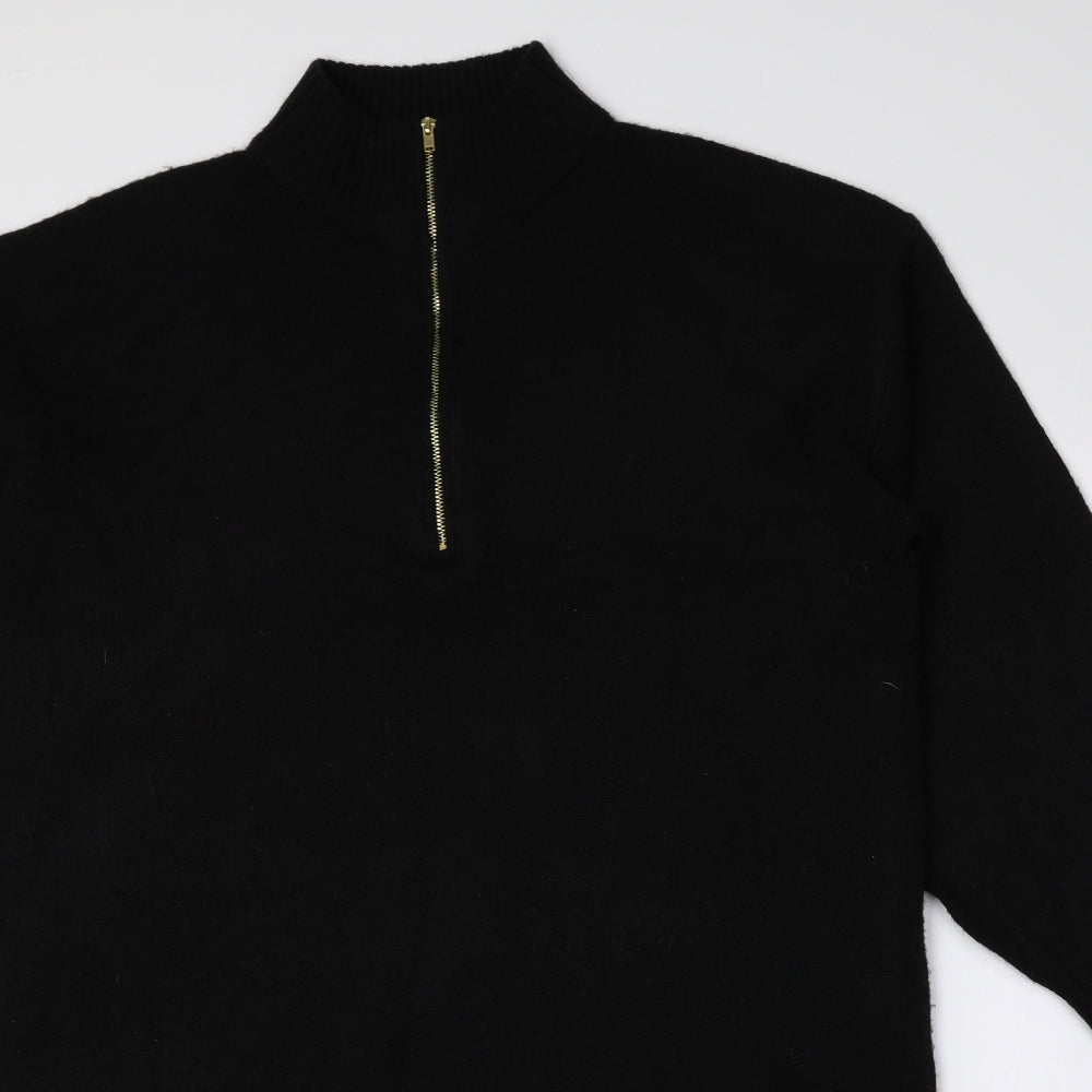George Womens Black Polyester Jumper Dress Size 12 High Neck Zip