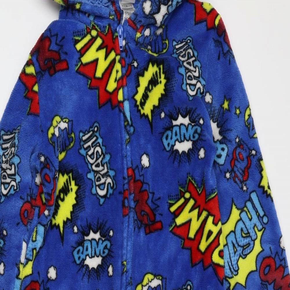 Peacocks Boys Multicoloured Geometric 100% Polyester One Piece Size 10-11 Years Zip - Comic Slogans