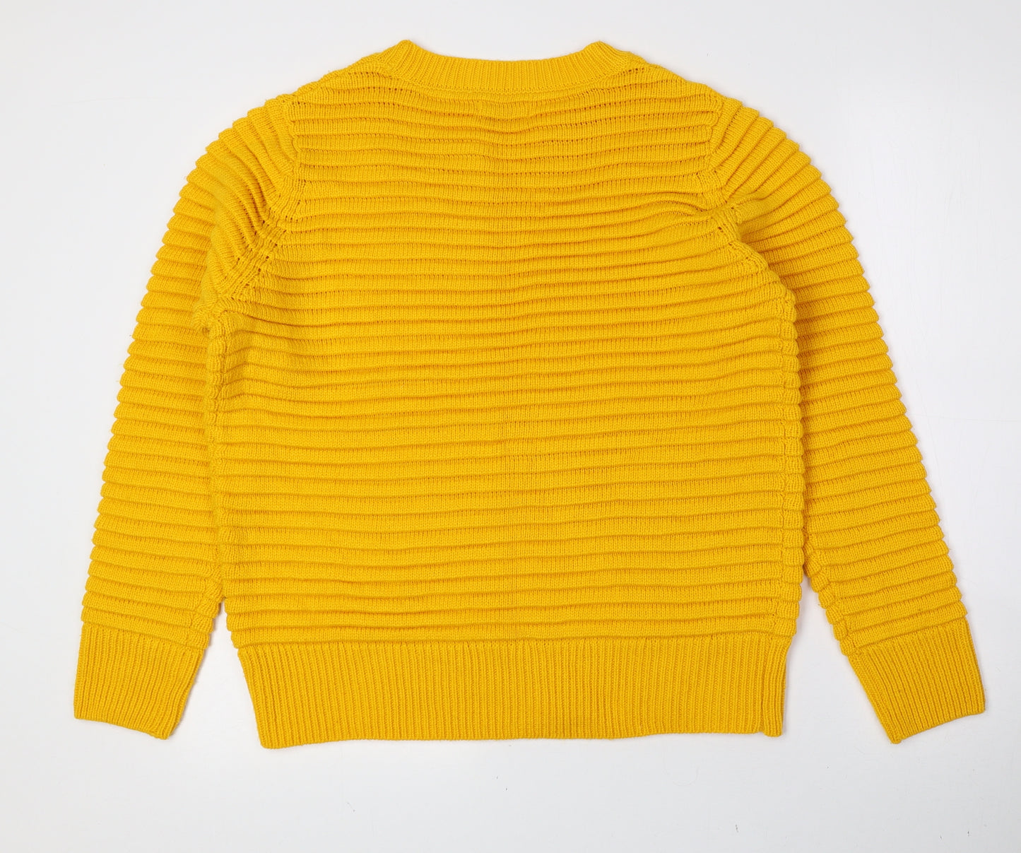 Papaya Womens Yellow Round Neck Polyester Pullover Jumper Size L