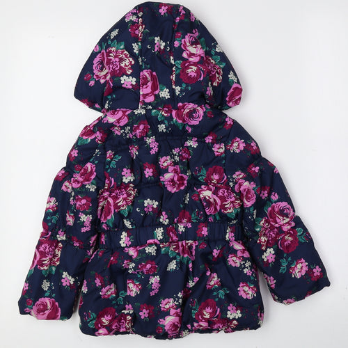 TU Girls Multicoloured Floral Rain Coat Coat Size 2-3 Years Zip