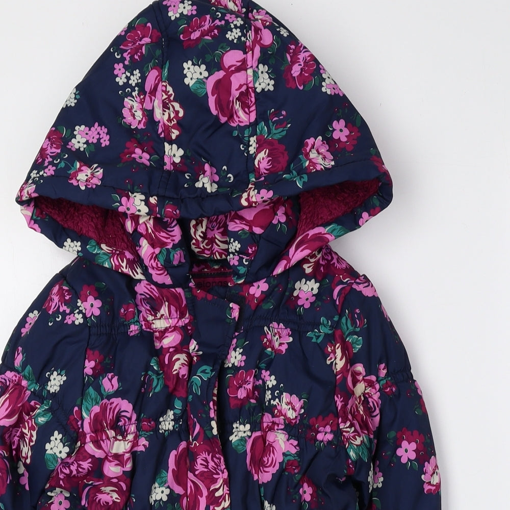 TU Girls Multicoloured Floral Rain Coat Coat Size 2-3 Years Zip