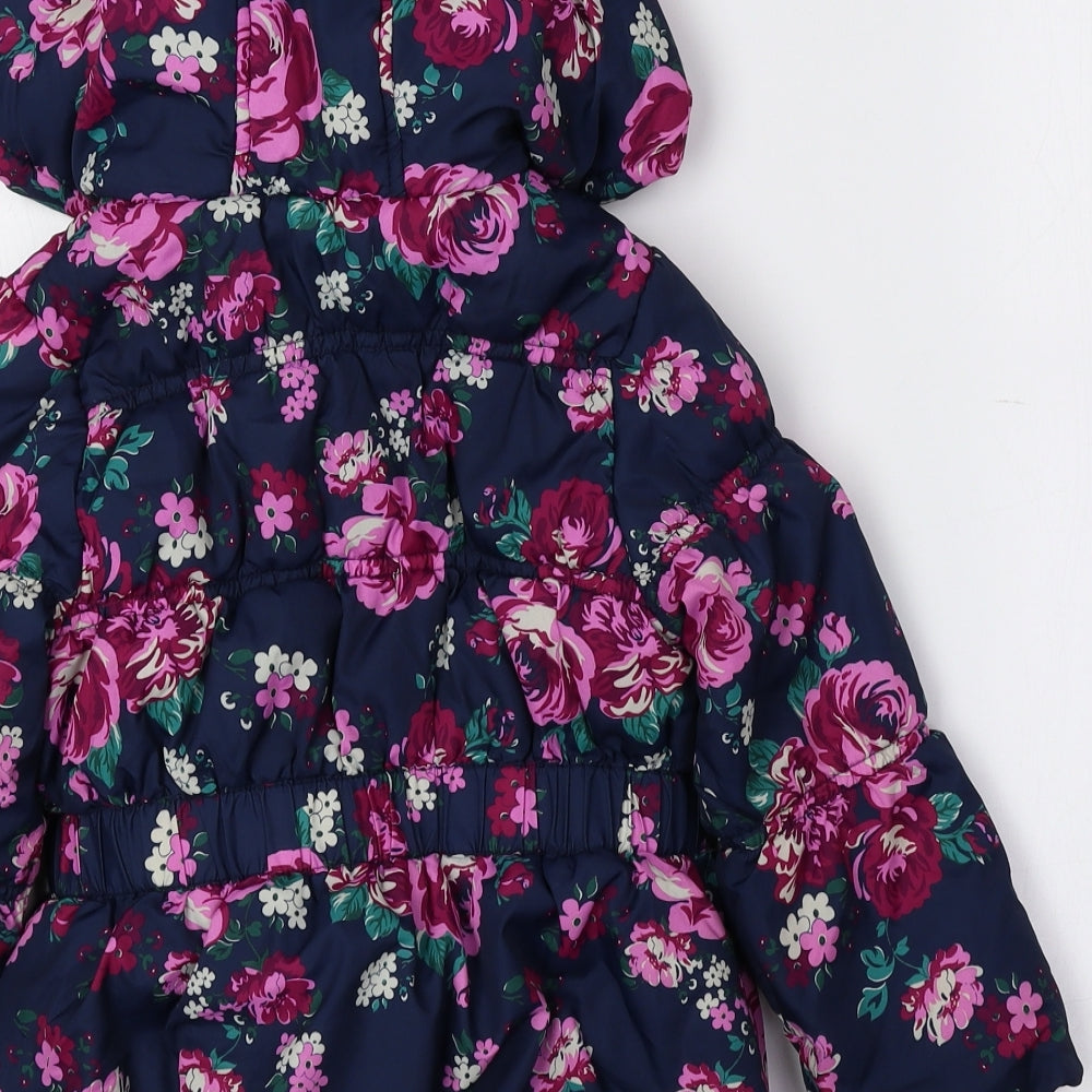 TU Girls Multicoloured Floral Rain Coat Coat Size 2-3 Years Zip