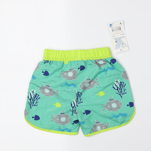 Crafted Boys Multicoloured Geometric Polyester Utility Shorts Size 2-3 Years Regular - Swim Trunks Submarine