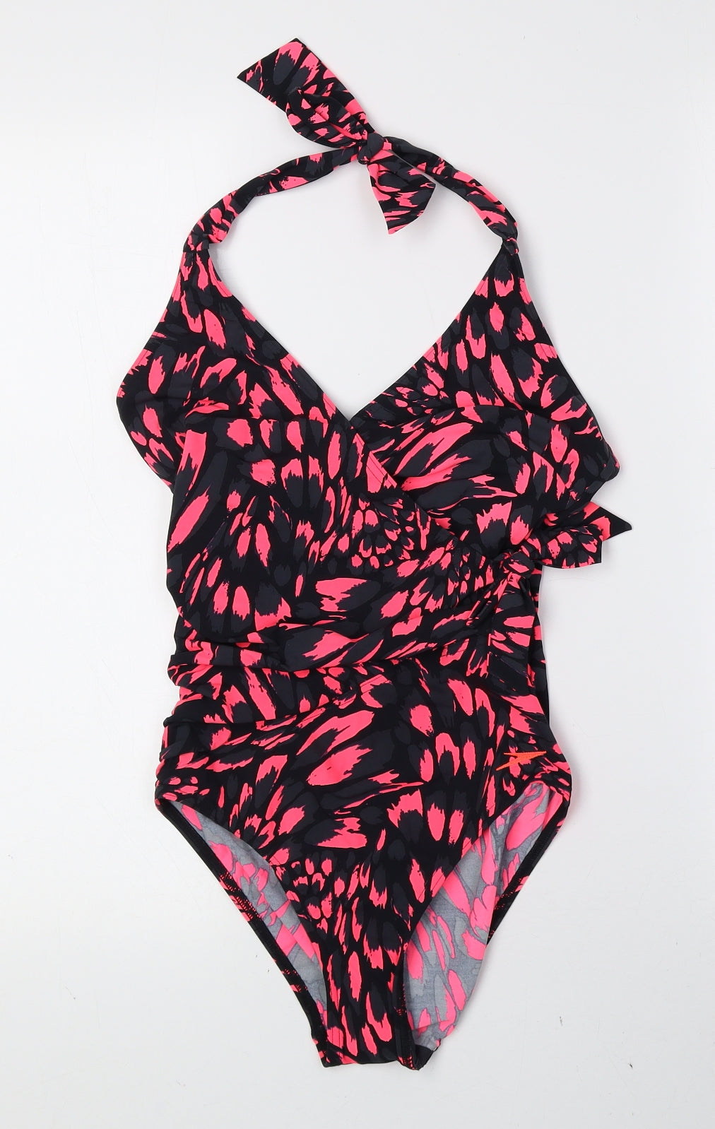 Speedo Womens Multicoloured Geometric Nylon One Piece Size 10