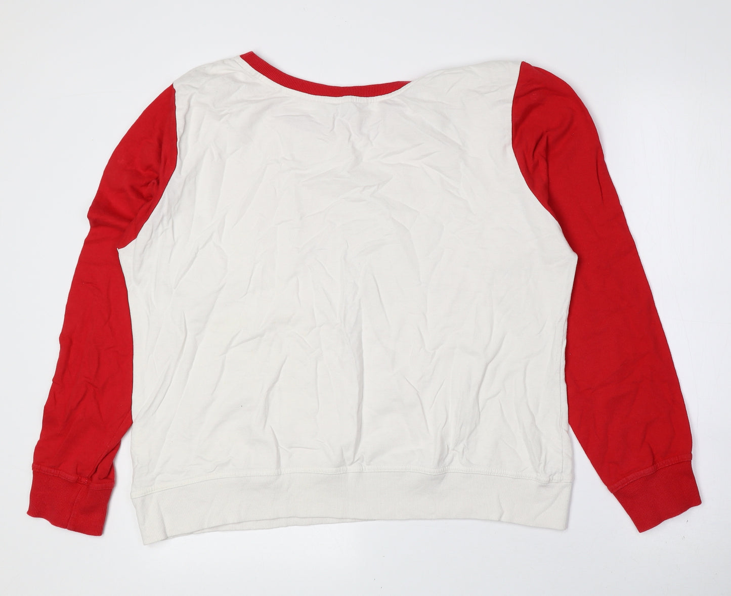 Peacocks Womens Red Geometric 100% Cotton Pullover Sweatshirt Size L Pullover - Reindeer