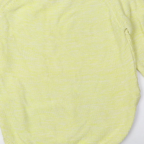 Papaya Womens Yellow Boat Neck Cotton Pullover Jumper Size S