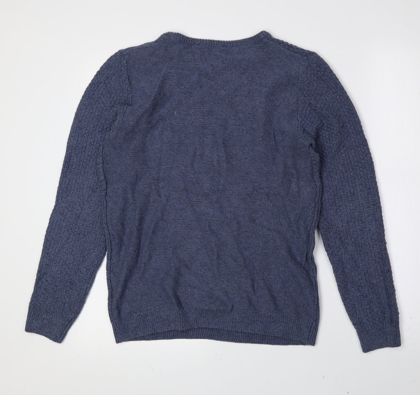 George Boys Blue Crew Neck Cotton Pullover Jumper Size 12-13 Years Pullover
