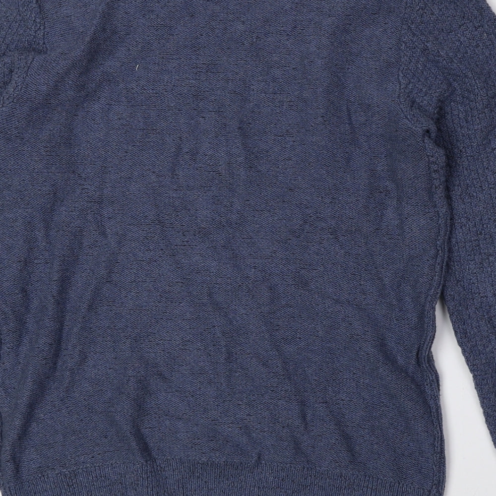 George Boys Blue Crew Neck Cotton Pullover Jumper Size 12-13 Years Pullover
