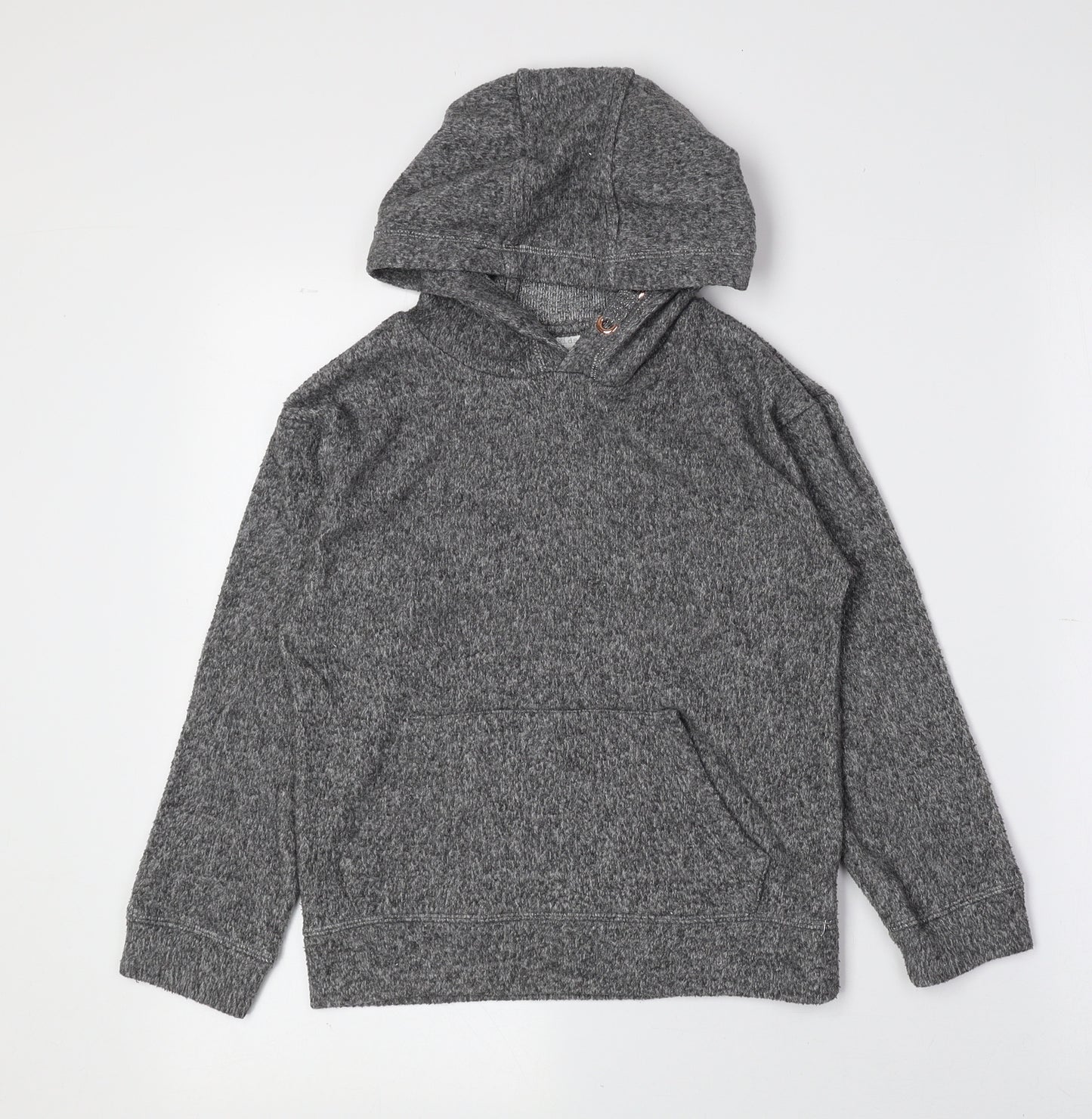 F&F Girls Grey Polyester Pullover Hoodie Size 8-9 Years Pullover