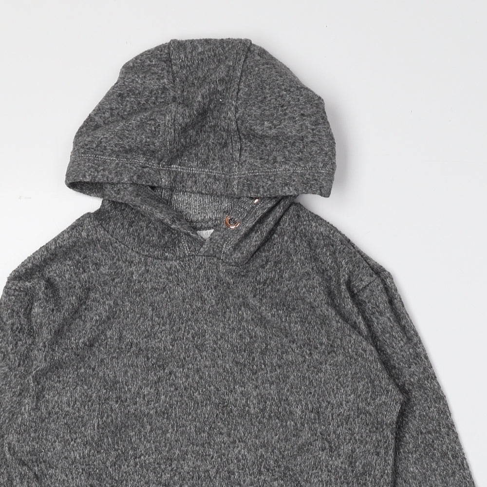 F&F Girls Grey Polyester Pullover Hoodie Size 8-9 Years Pullover