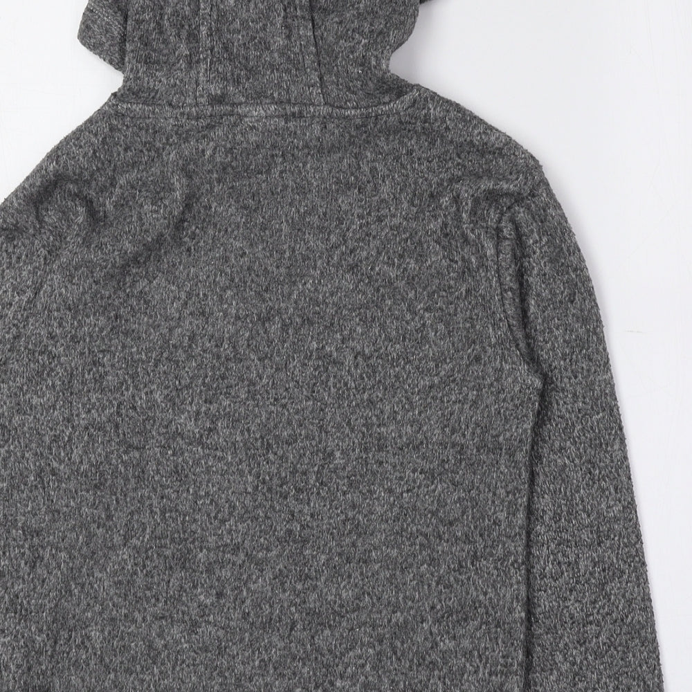 F&F Girls Grey Polyester Pullover Hoodie Size 8-9 Years Pullover