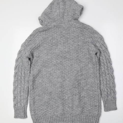 Heritage Mens Grey Crew Neck Acrylic Pullover Jumper Size S
