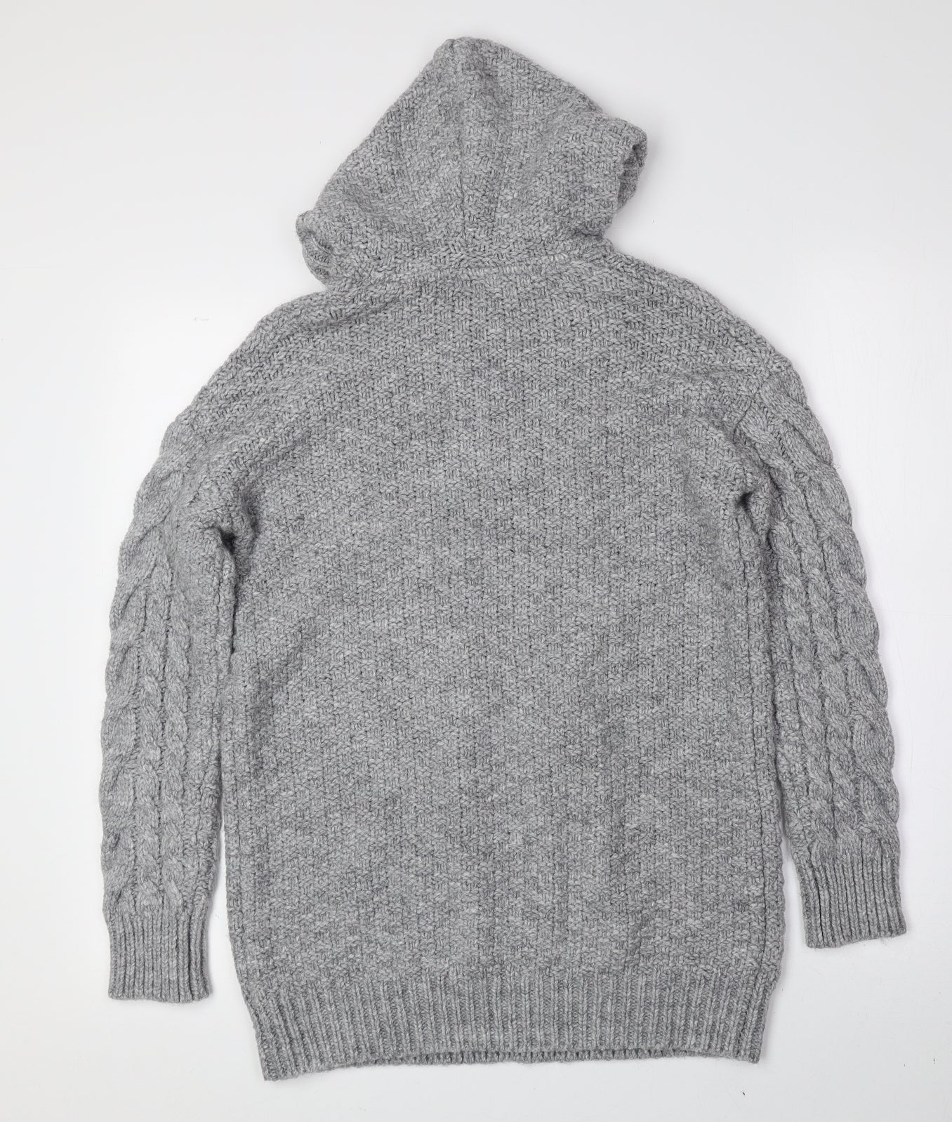 Heritage Mens Grey Crew Neck Acrylic Pullover Jumper Size S