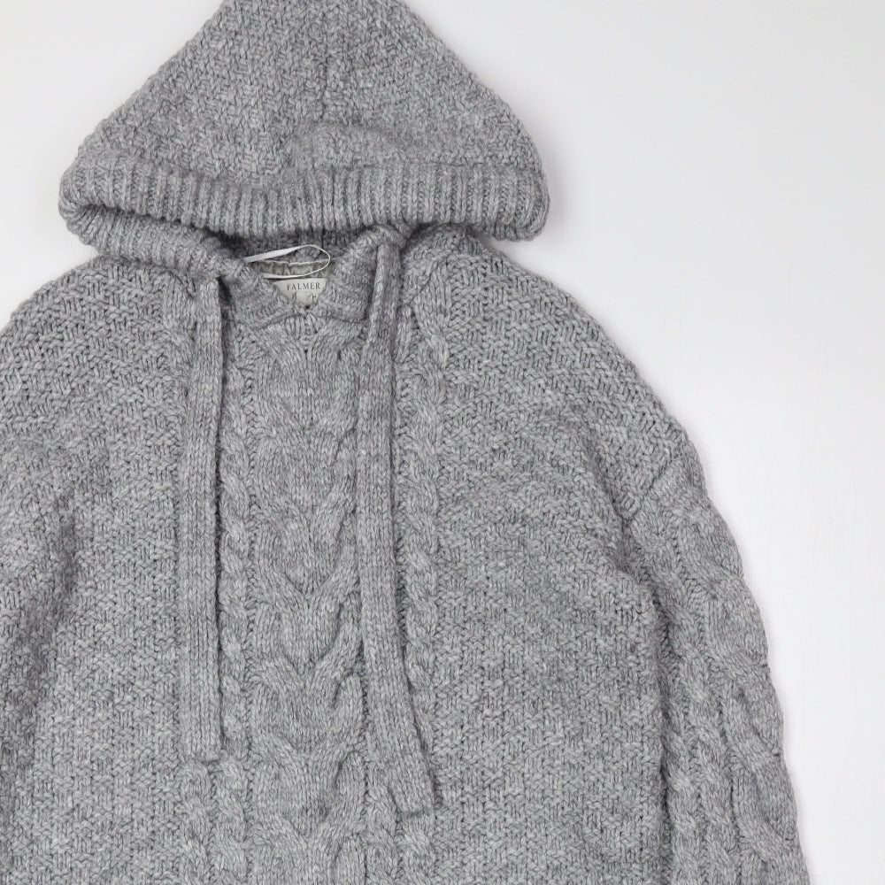 Heritage Mens Grey Crew Neck Acrylic Pullover Jumper Size S