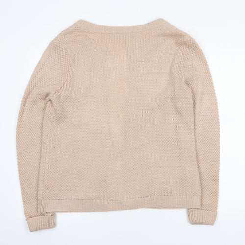 George Womens Beige Round Neck Polyester Cardigan Jumper Size 18