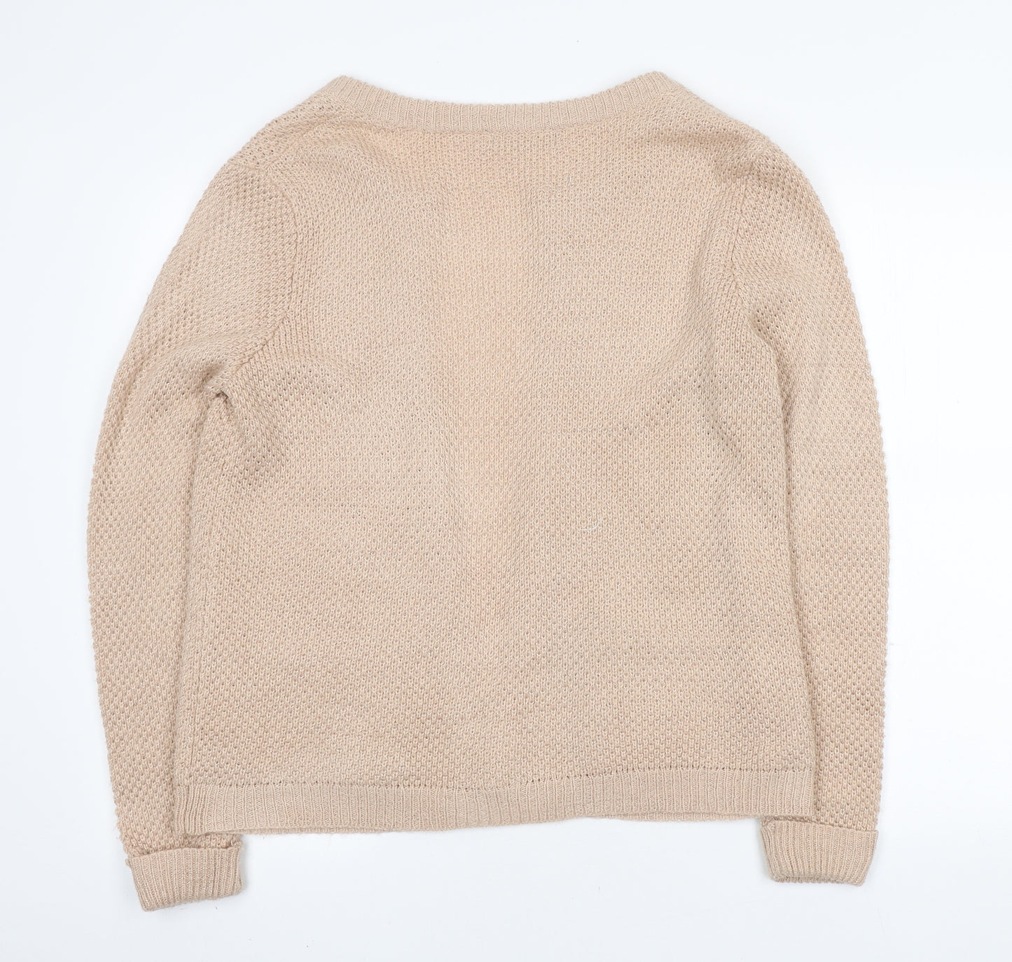 George Womens Beige Round Neck Polyester Cardigan Jumper Size 18