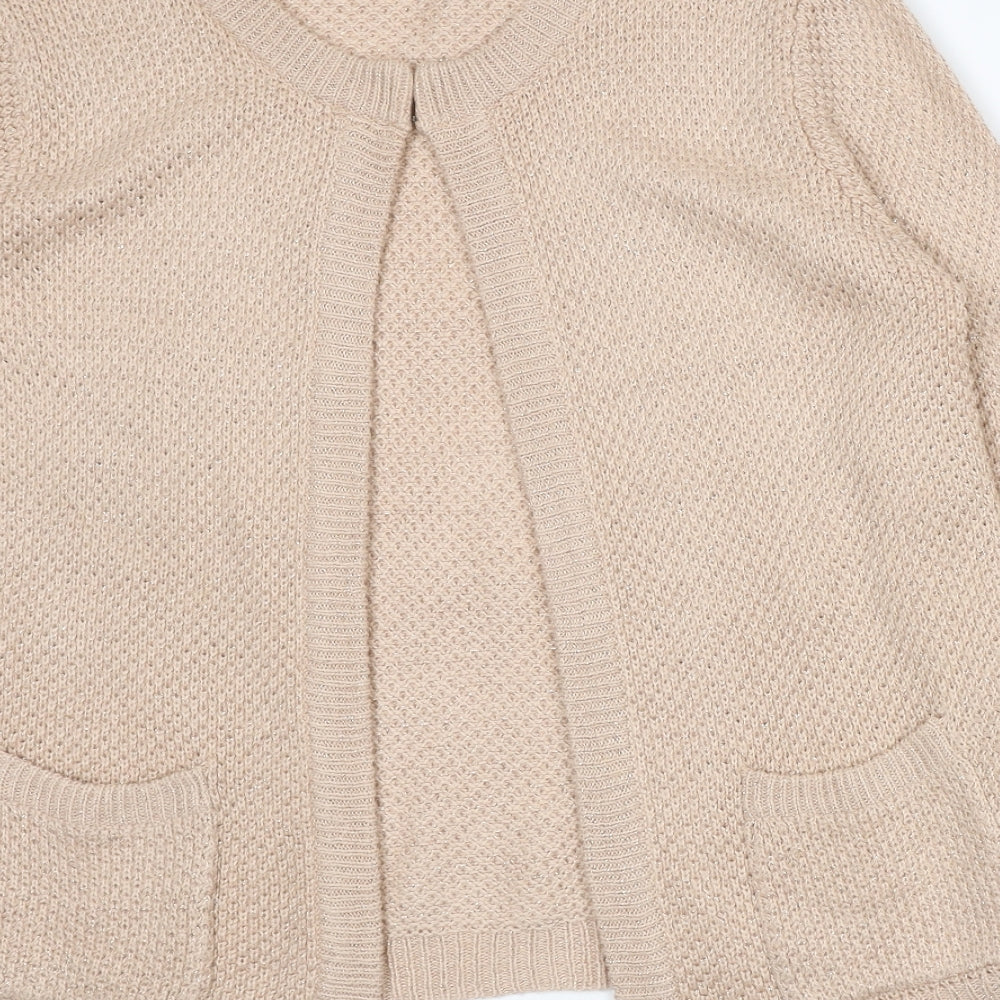 George Womens Beige Round Neck Polyester Cardigan Jumper Size 18