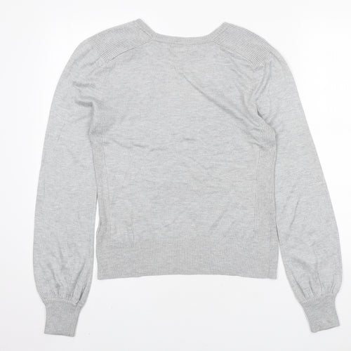 NEXT Womens Grey Round Neck Polyester Pullover Jumper Size 10 - Bell Sleeve