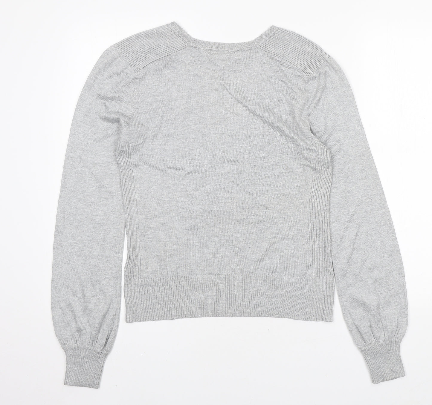 NEXT Womens Grey Round Neck Polyester Pullover Jumper Size 10 - Bell Sleeve