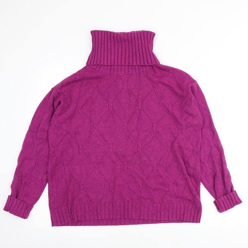 Preworn Womens Purple Roll Neck Viscose Pullover Jumper Size S