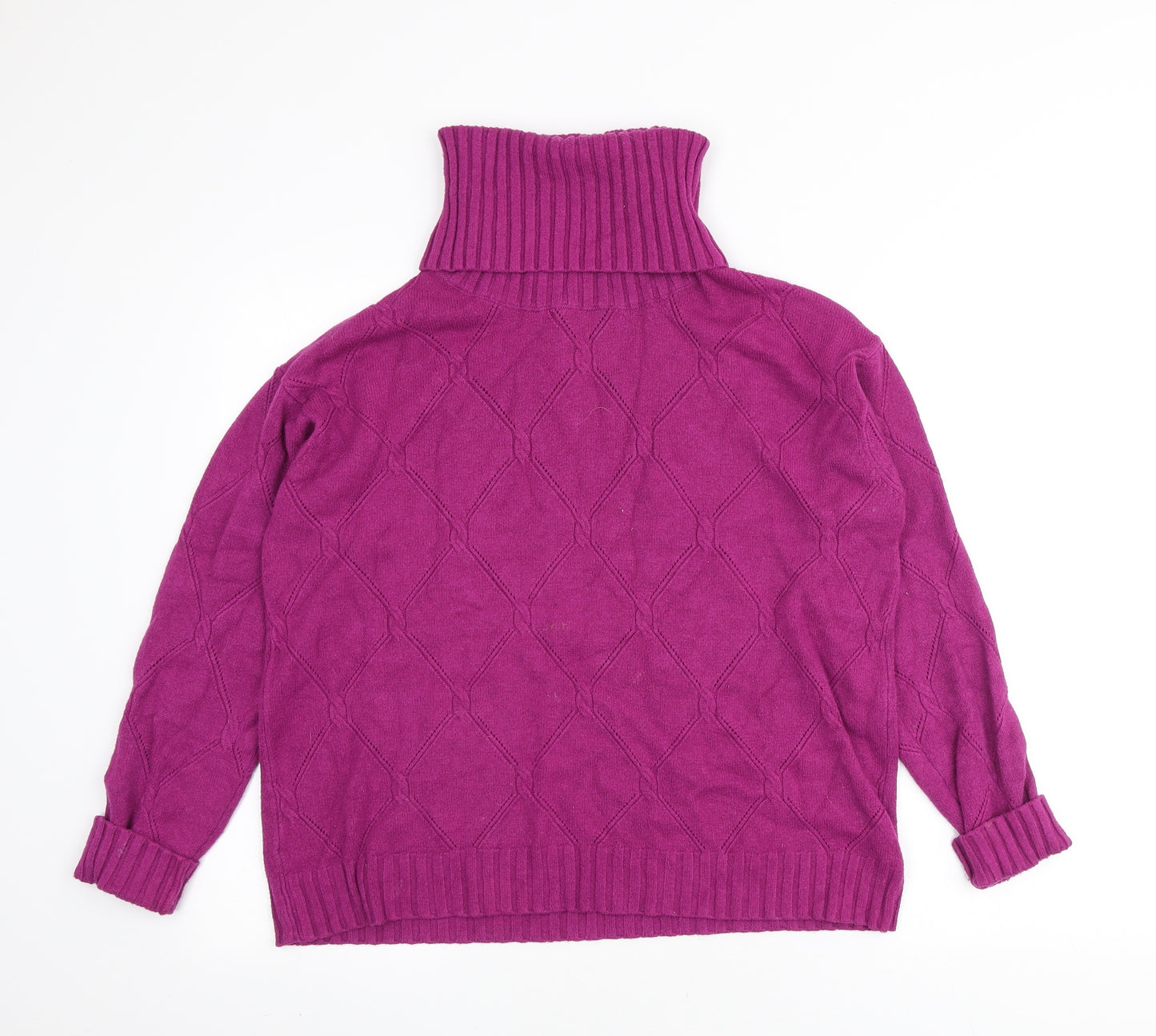 Preworn Womens Purple Roll Neck Viscose Pullover Jumper Size S