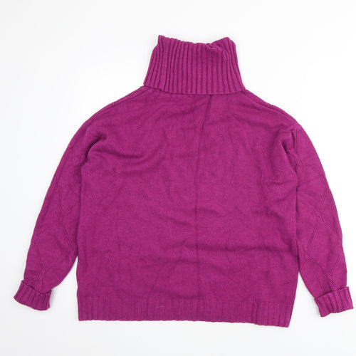 Preworn Womens Purple Roll Neck Viscose Pullover Jumper Size S