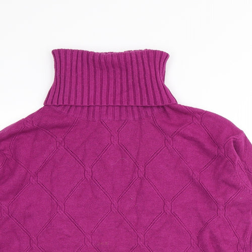 Preworn Womens Purple Roll Neck Viscose Pullover Jumper Size S