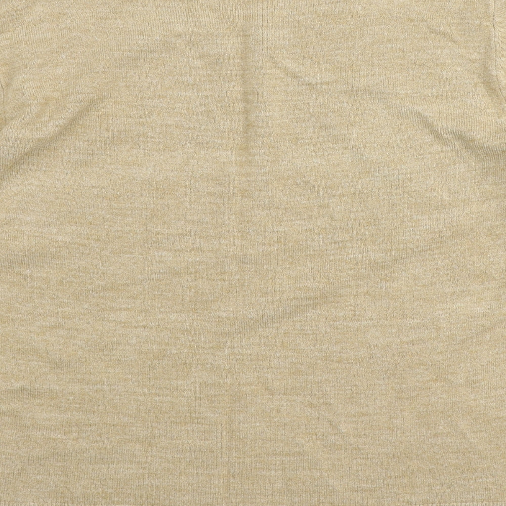 Marks and Spencer Womens Beige Round Neck Acrylic Pullover Jumper Size 14