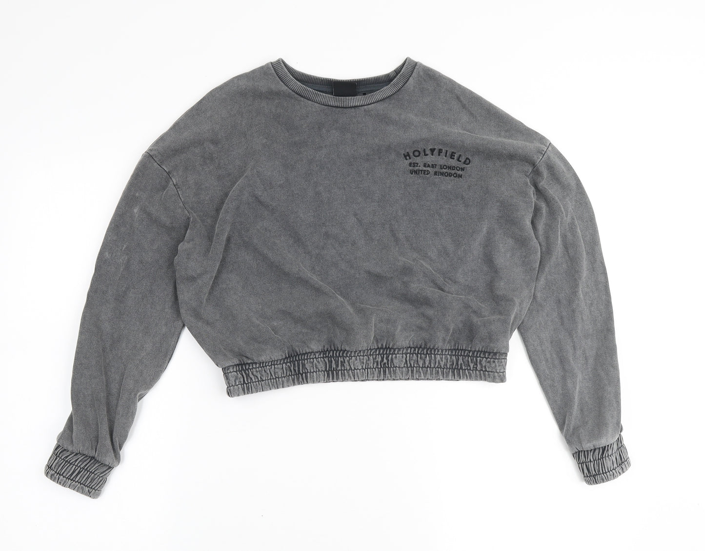 Holyfield Girls Grey Cotton Pullover Sweatshirt Size 8-9 Years Pullover
