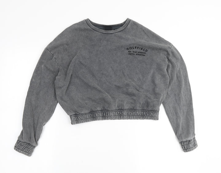 Holyfield Girls Grey Cotton Pullover Sweatshirt Size 8-9 Years Pullover