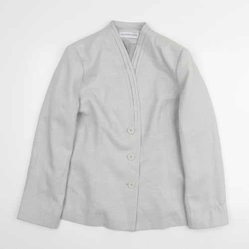 Wardrobe Womens Grey Polyester Jacket Blazer Size 16
