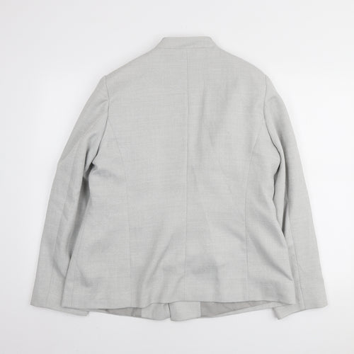 Wardrobe Womens Grey Polyester Jacket Blazer Size 16