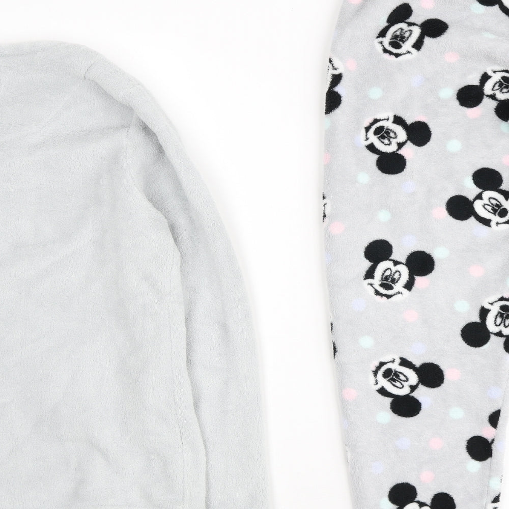 Primark Womens Grey Geometric Polyester Top Pyjama Set Size XS - Love Mickey Mouse