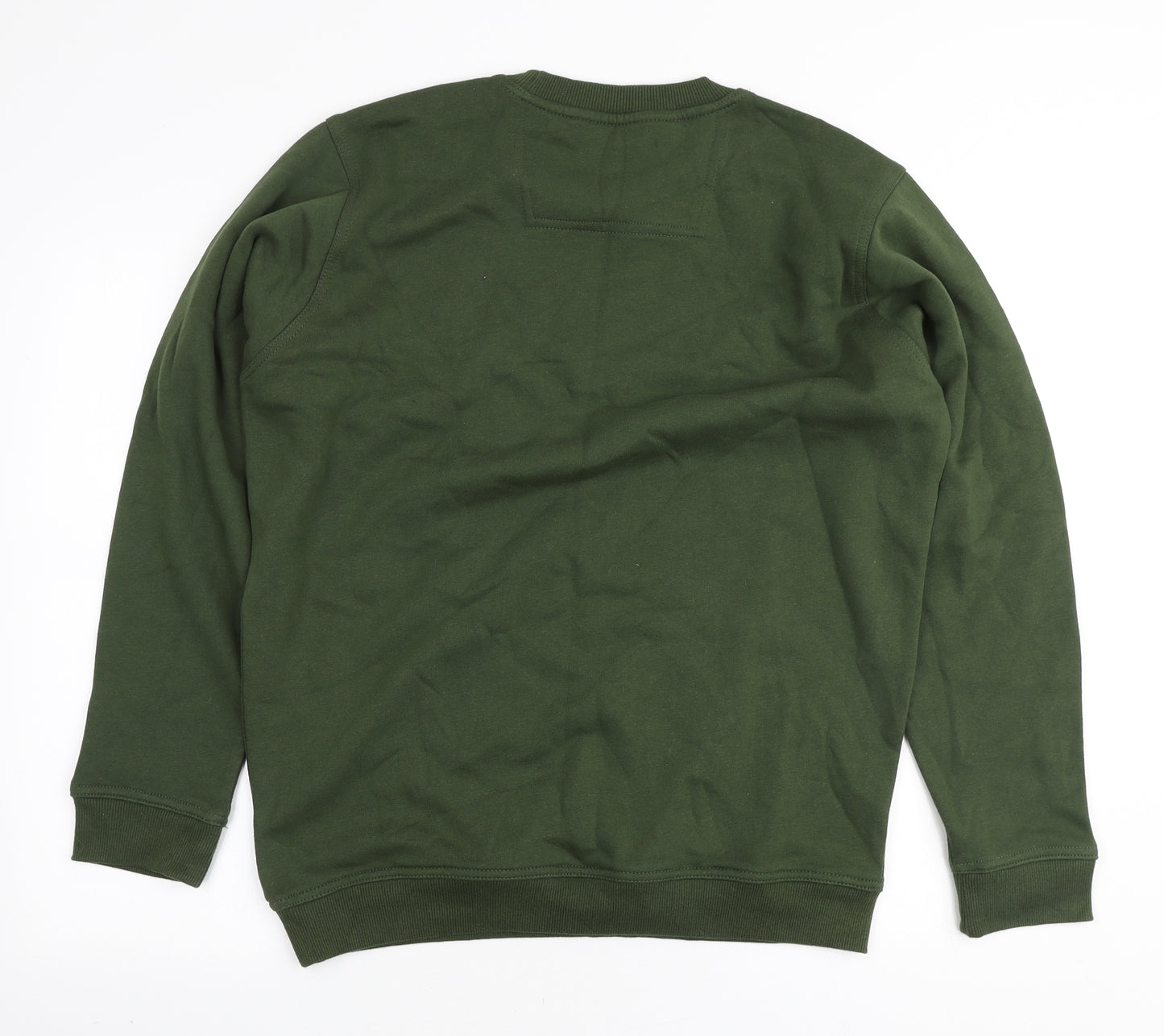 EMW Mens Green Cotton Pullover Sweatshirt Size M - stripe detail