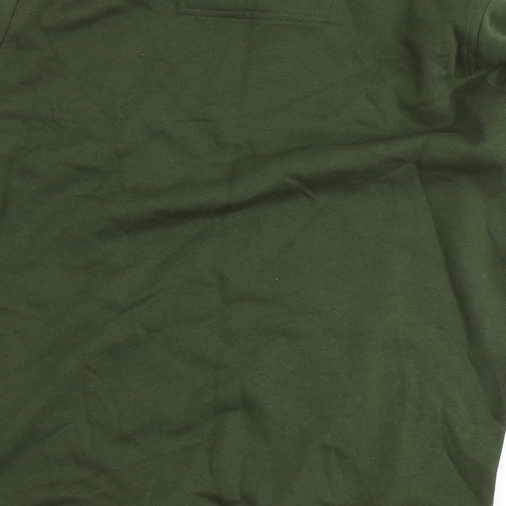 EMW Mens Green Cotton Pullover Sweatshirt Size M - stripe detail