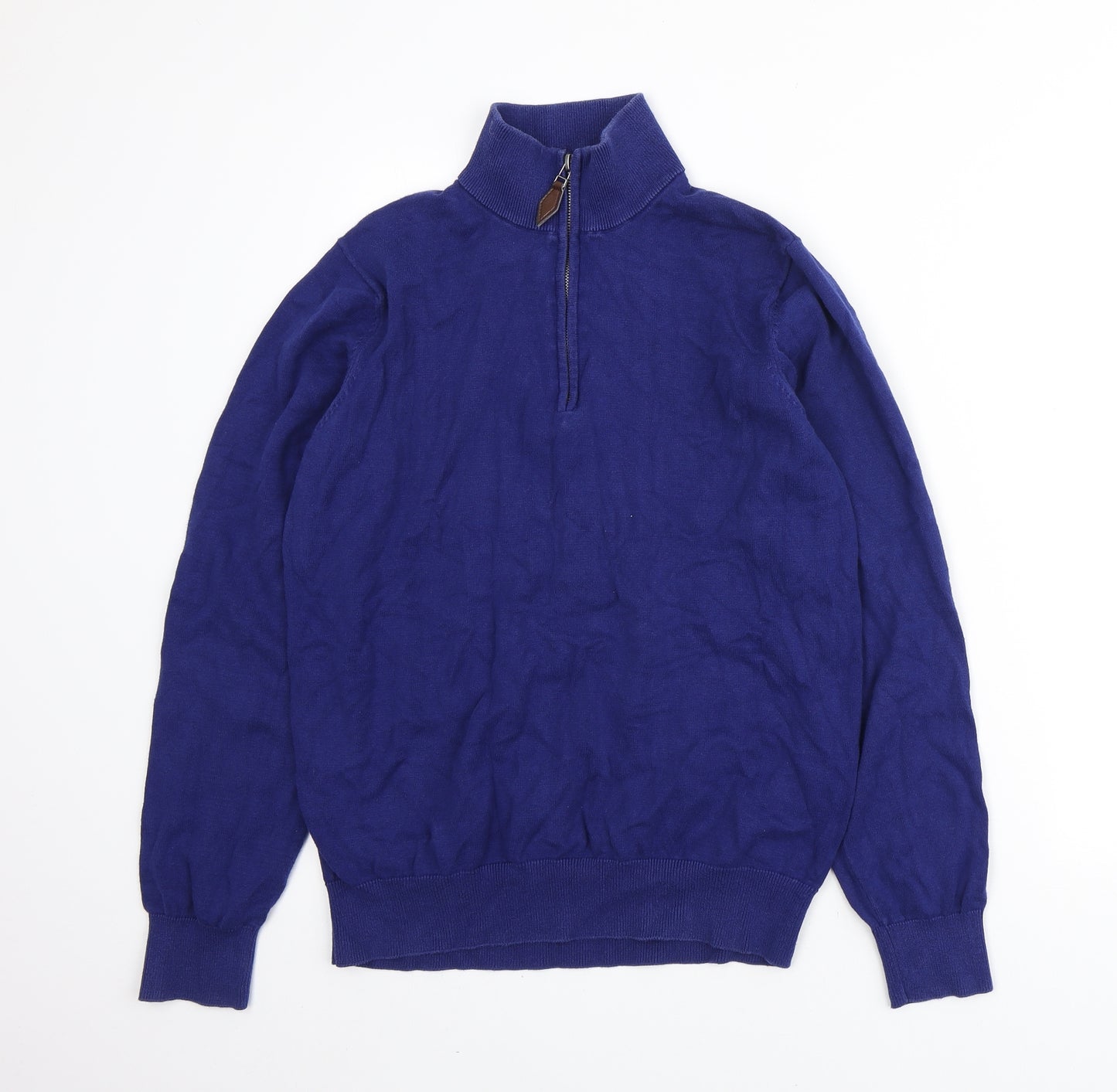 Harvey & Jones Mens Blue Cotton Pullover Sweatshirt Size M