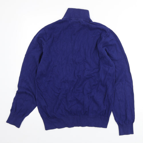 Harvey & Jones Mens Blue Cotton Pullover Sweatshirt Size M