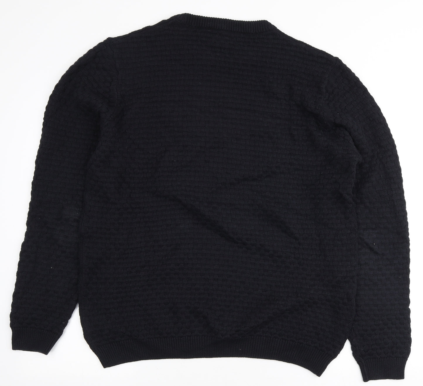 NEXT Mens Blue Round Neck Cotton Pullover Jumper Size L
