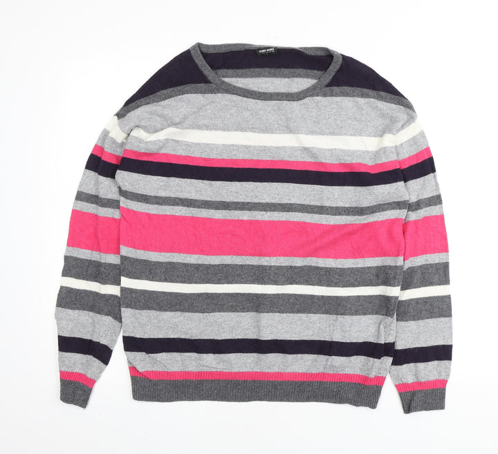 Gerry Weber Womens Multicoloured Round Neck Striped Viscose Henley Jumper Size M