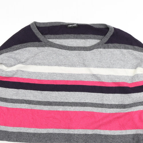 Gerry Weber Womens Multicoloured Round Neck Striped Viscose Henley Jumper Size M