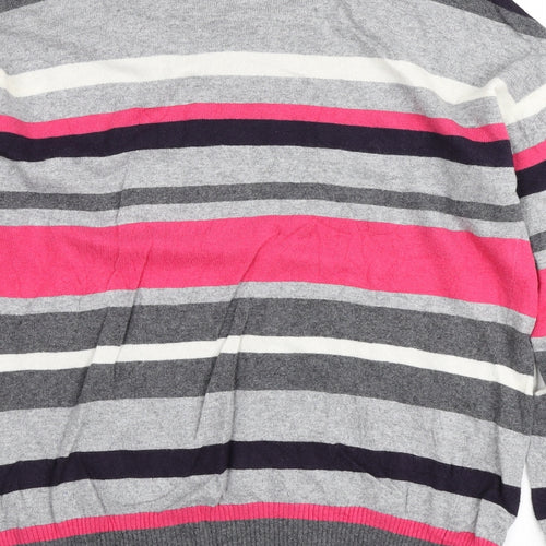 Gerry Weber Womens Multicoloured Round Neck Striped Viscose Henley Jumper Size M