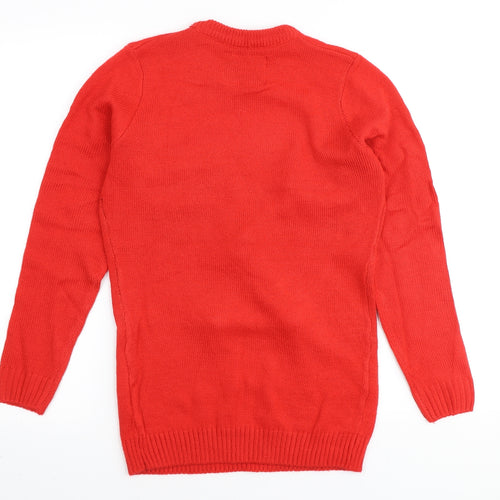 Christmas Workshop Womens Red Round Neck Polyester Pullover Jumper Size M - Christmas Reindeer's,