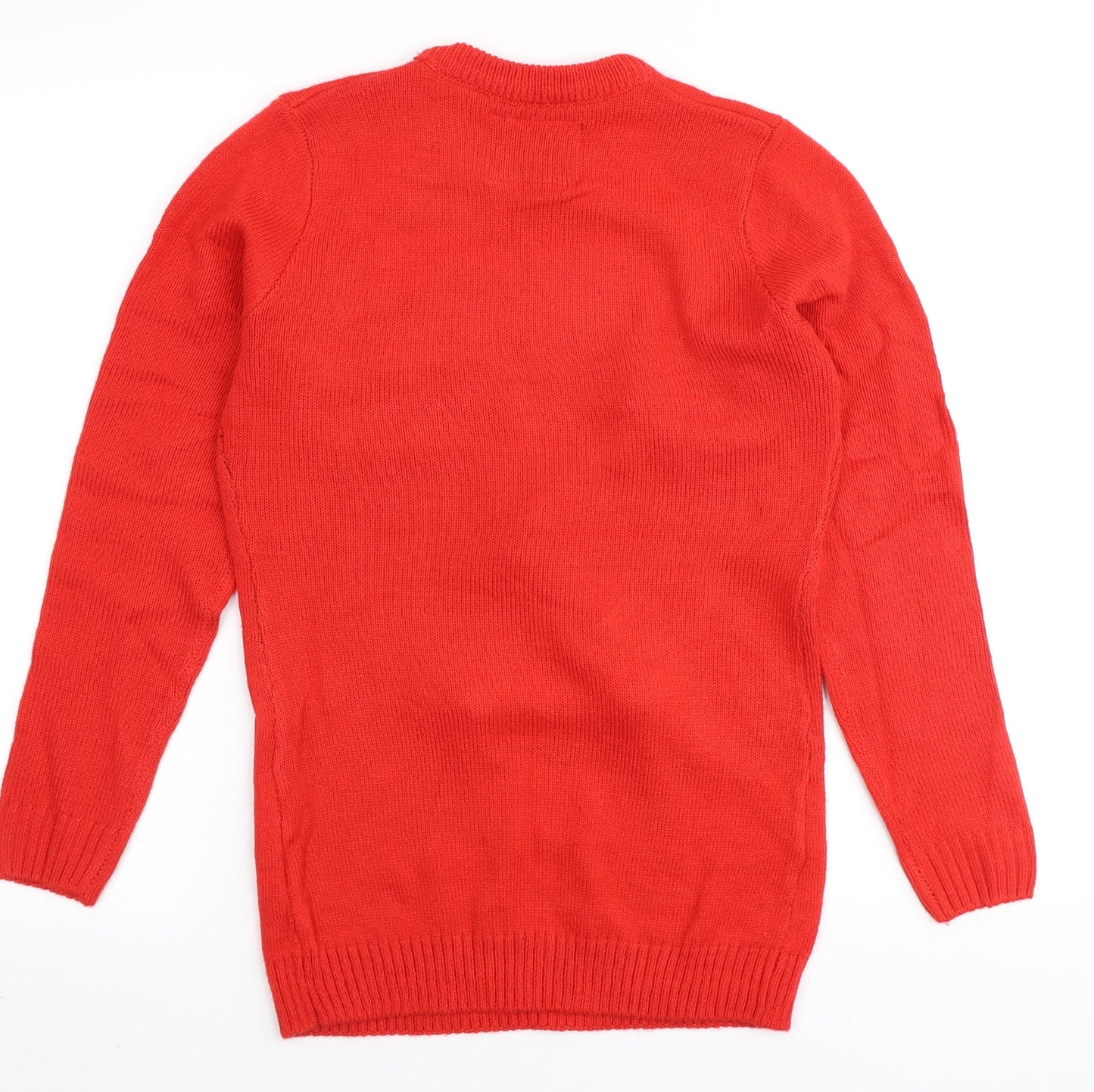 Christmas Workshop Womens Red Round Neck Polyester Pullover Jumper Size M - Christmas Reindeer's,