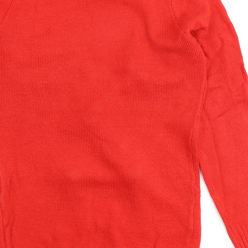 Christmas Workshop Womens Red Round Neck Polyester Pullover Jumper Size M - Christmas Reindeer's,